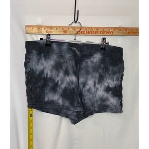 Vanilla Star Womens Grey Tie Dye Lace Up Side Lounge Shorts Large AIK3007-005